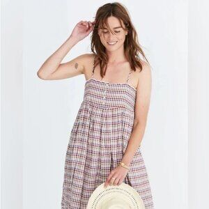 Madewell Checkered Plaid Multicolored Midi Dress Size 2